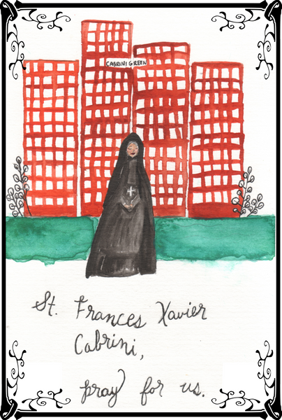 Mother Cabrini Original Art Cotton T-Shirt