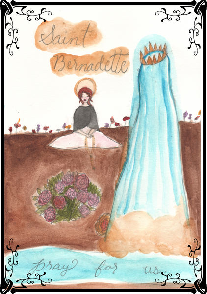 St. Bernadette Original Art Cotton T-Shirt