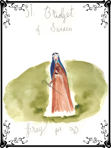 St. Bridget of Sweden Original Art Cotton T-Shirt