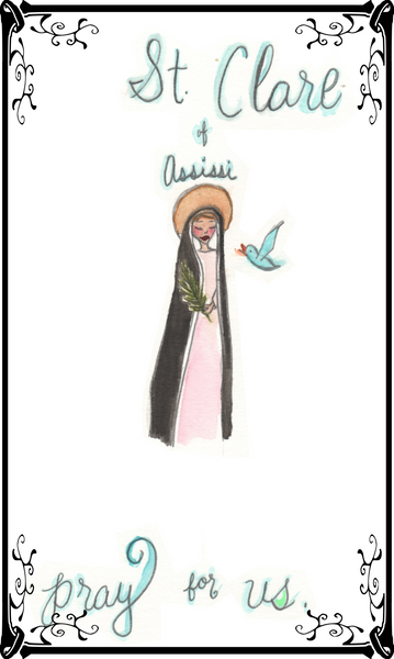 St. Clare of Assisi Original Art Cotton T-Shirt
