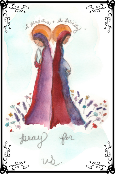 Saints Perpetua and Felicity Original Art Cotton T-Shirt