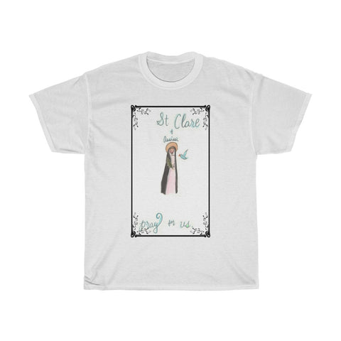 St. Clare of Assisi Original Art Cotton T-Shirt