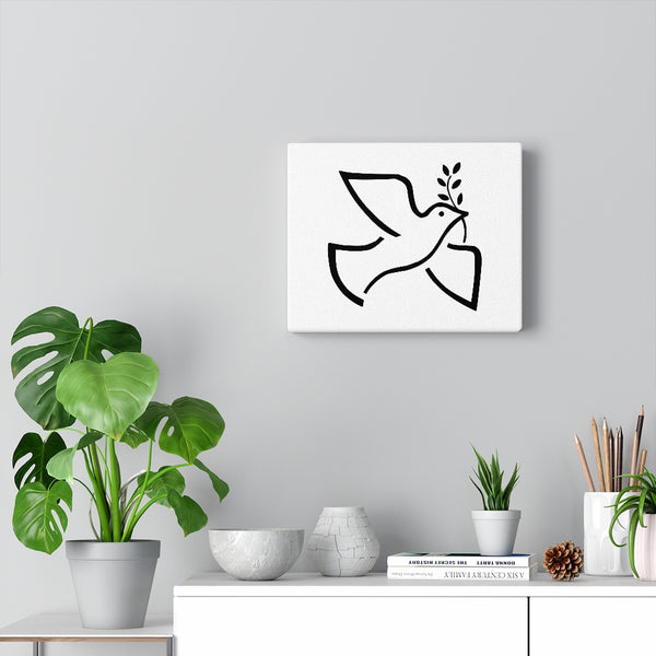 Dove with Branch Canvas Wrap